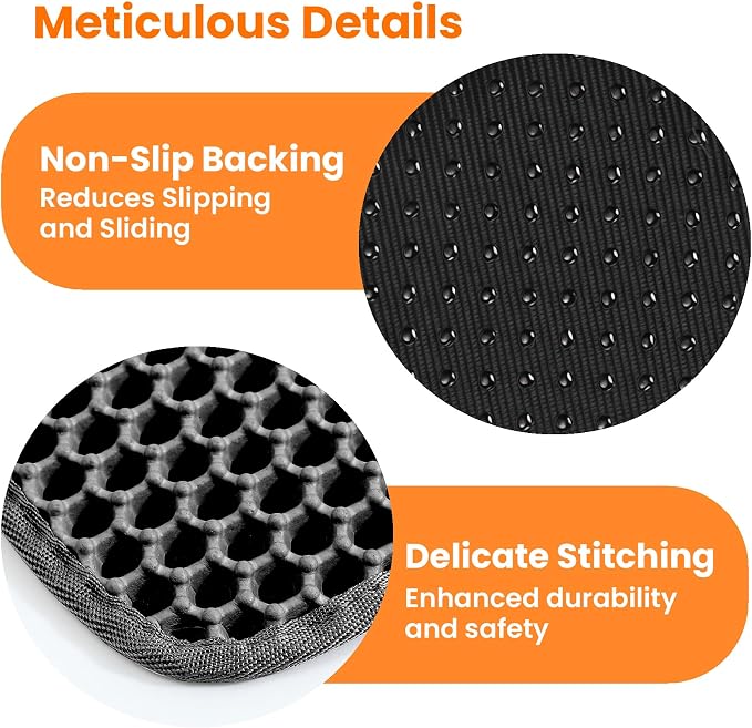 Small Cat Litter Mat, 20x14’’ Double Layer Honeycomb Cat Litter Box Mat - Image 8