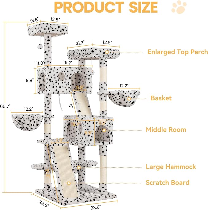 WEEWAY Cat Tree Tower for Indoor Cats, Stand House Condo Cave, Sisal Scratching - Image 2