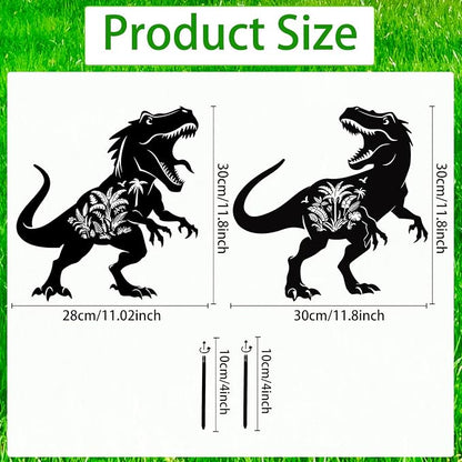 Dinosaur Metal Garden Stakes Yard Decor, Lawn Ornaments - Image 2