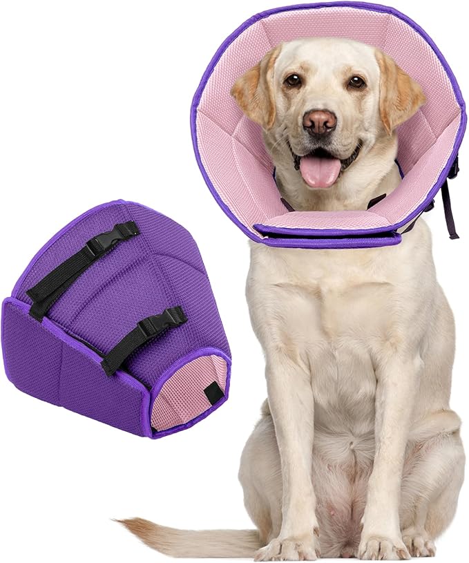 Dog Cone for Large Dogs After Surgery, Adjustable Soft Recovery Cone Collar for by LETSQK