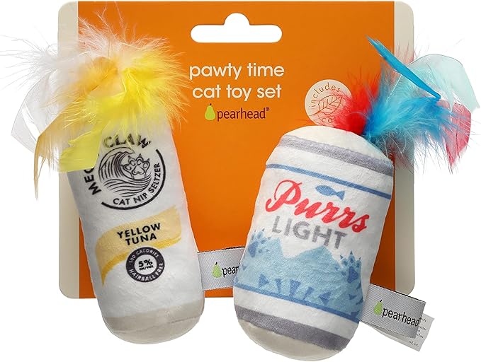 Pearhead Pet Crinkle, and Teaser Pawty Time Cat Toy Set, Owner Playtime - Image 4