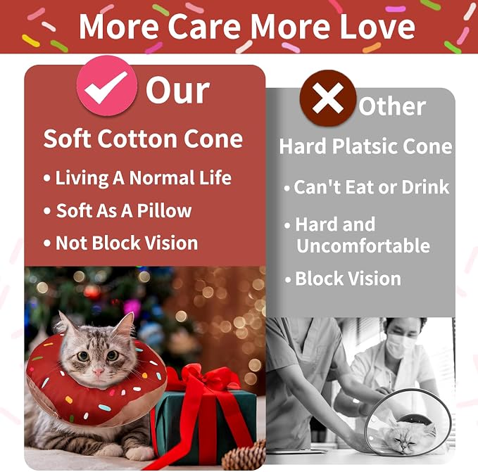 Cat Cone Collar Soft, Waterproof Cat Recovery Collars Spay Cones to Stop - Image 6