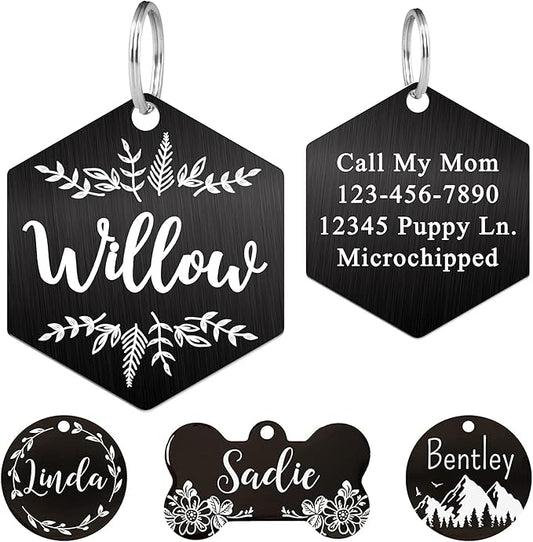 Ultra Joys Stainless Steel Pet ID Tag Dog Name Tags Personalized Front and Back by UltraJoys