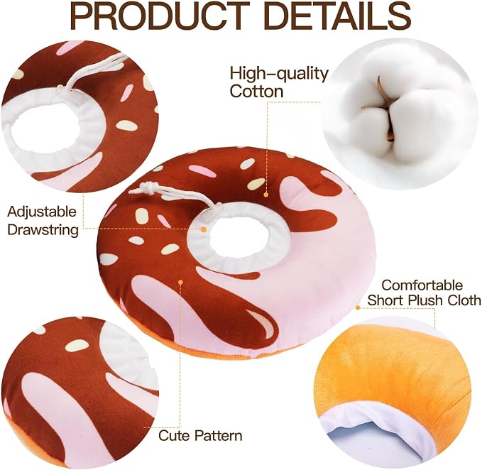Cat Cone Collar Soft, Cute Cat Donut Collar After Surgery, Adjustable Kitten - Image 5