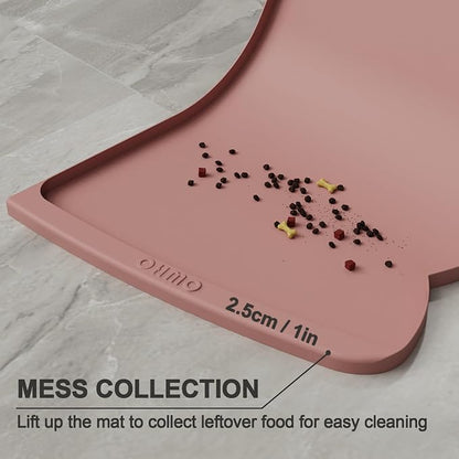 OHMO Dog Food Mat w/Residue Collection Pocket Silicone Pet Feeding Mat - Image 3