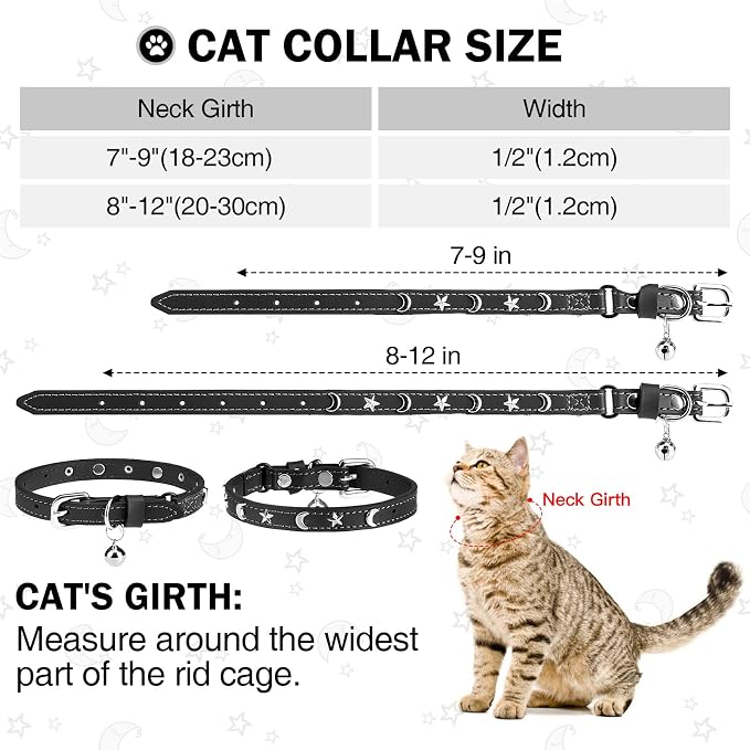Leather Cat Collars for Boy Girl Cats - Image 3
