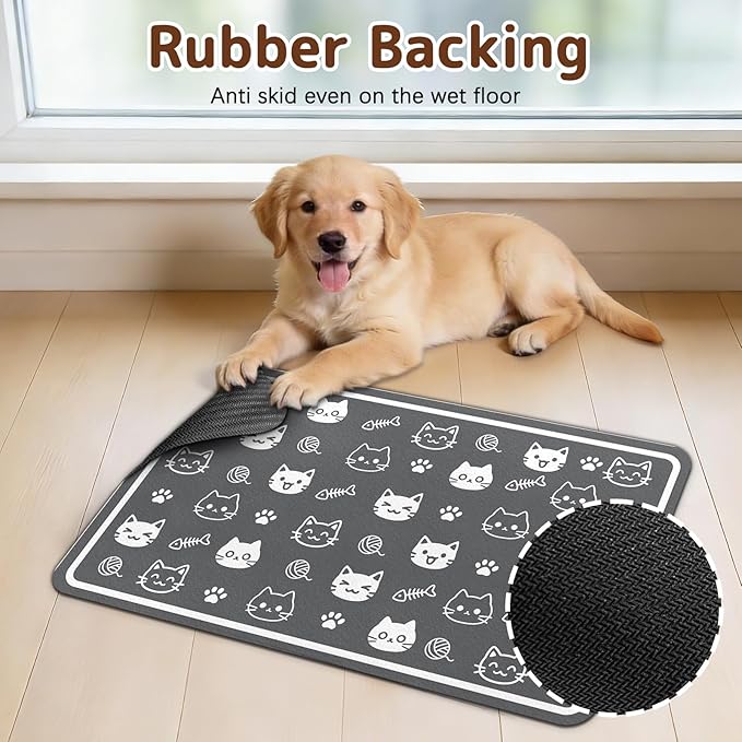 Dog Food Mat for Bowls, Absorbent Quick Dry Dog Cat Mats for Food and Water - Image 5