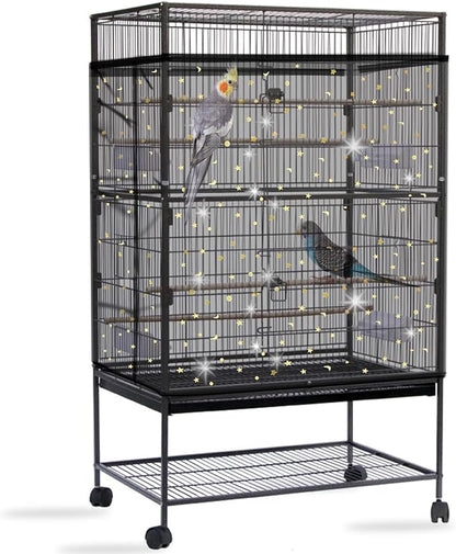 Daoeny Bird Cage Seed Catcher, Large Bird Cage Cover, Adjustable Soft Airy by Daoeny