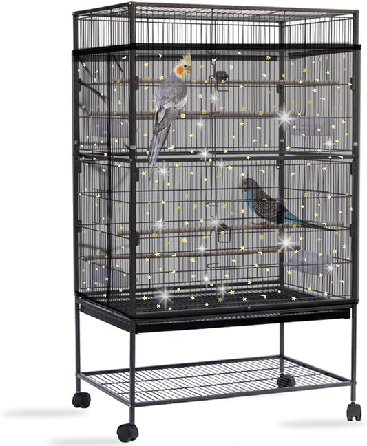 Daoeny Bird Cage Seed Catcher, Large Bird Cage Cover, Adjustable Soft Airy by Daoeny