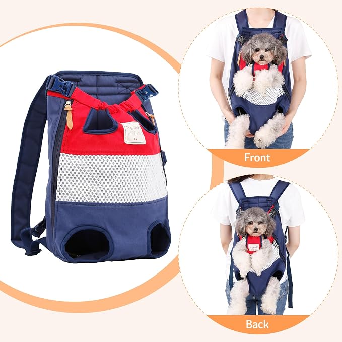 Dog Carrier Backpack, Pet Front Carrier Backpack Legs Out Dog Chest Carrier - Image 5