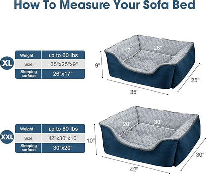 JOEJOY Rectangle Dog Bed for Large Medium Small Dogs - Image 4