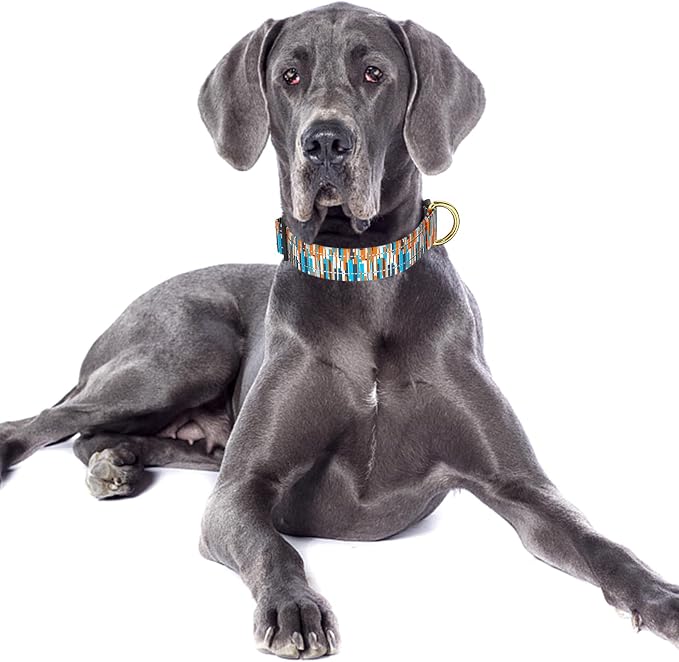 Reflective Dog Collar for Large Dogs, Cute Boho Adjustable Heavy-Duty Nylon - Image 2