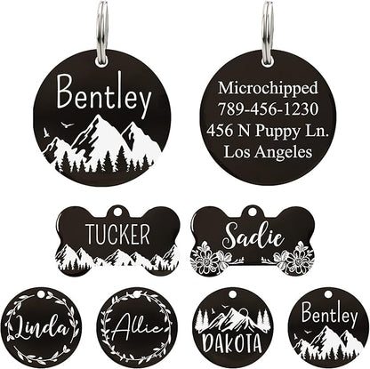 Ultra Joys Stainless Steel Pet ID Tag Dog Name Tags Personalized Front & Back by UltraJoys