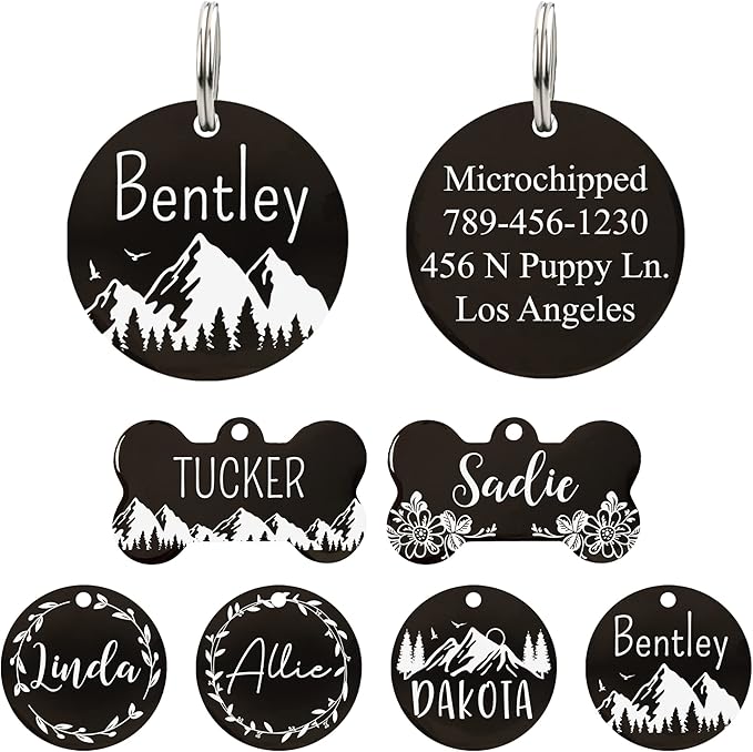 Ultra Joys Stainless Steel Pet ID Tag Dog Name Tags Personalized Front & Back by UltraJoys