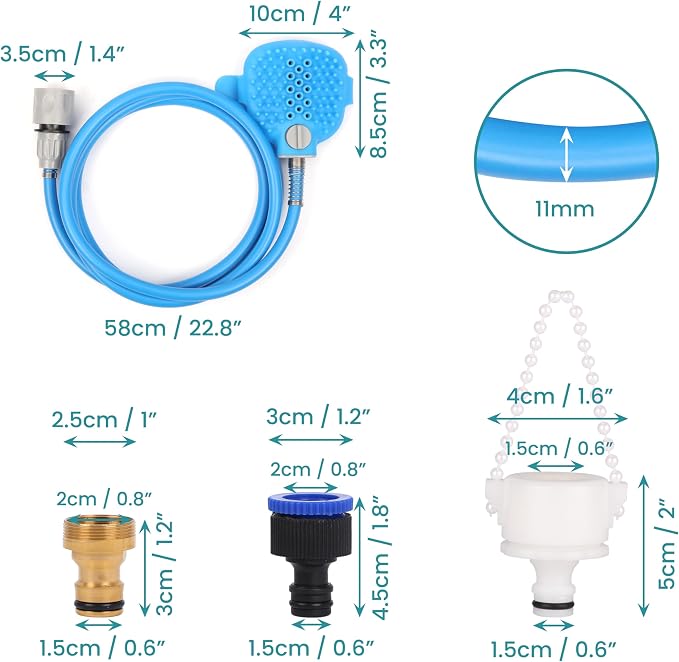 Belle Vous Dog Bath Hose Sprayer and Scrubber Attachment - Image 2