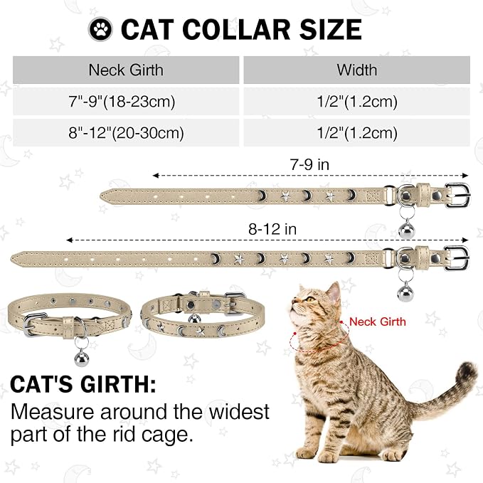 Leather Cat Collars for Boy Girl Cats - Image 3