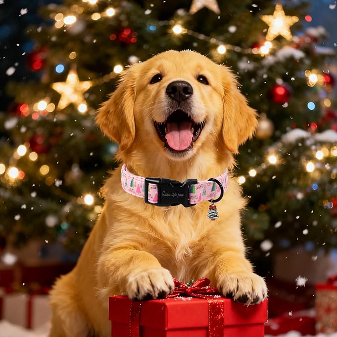 Unique Style Paws Christmas Dog Collar, Lightweight & Adjustable Pet Collar - Image 4