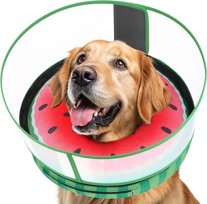 Inflatable Dog Cone with Anti-Licking Clear Shield, Protective Dog Donut Collar by Didopet