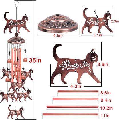 Outdoor Cat Wind Chimes, Gifts for Mom & Grandma & Woman & Family & Neighbor - Image 4