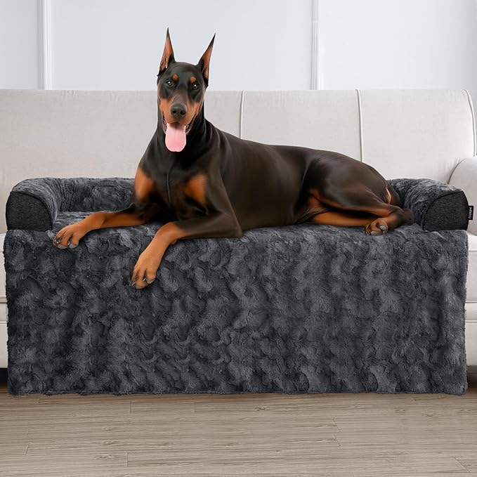 Calming Dog Beds, Extra Large Fluffy Plush Dog Mat by blunique