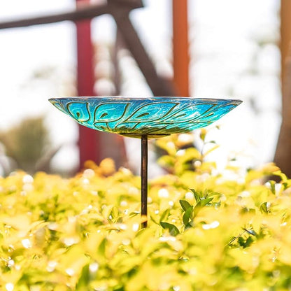 MUMTOP Glass Bird Bath, Garden Outdoor Birdbaths Birdfeeder - Image 4