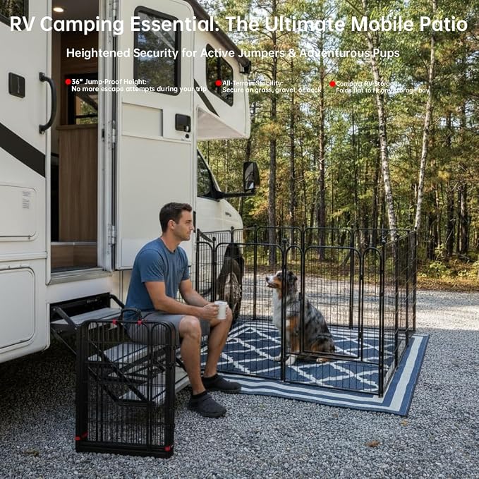 Portable Dog Fence Outdoor for Yard 36'' High, Dog Playpen - Image 2