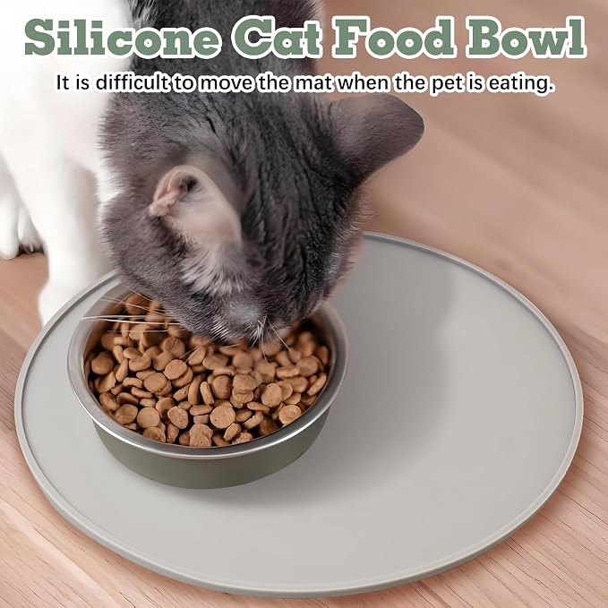 BNOSDM Silicone Cat Feeding Mat 2 Pack Dog Bowl Mats Pet Silicone Food Mat - Image 5
