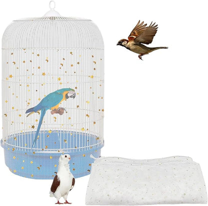 Bird Cage Seed Catcher, 45-90'' Adjustable Bird Cage Cover, Universal Nylon by LYMOI