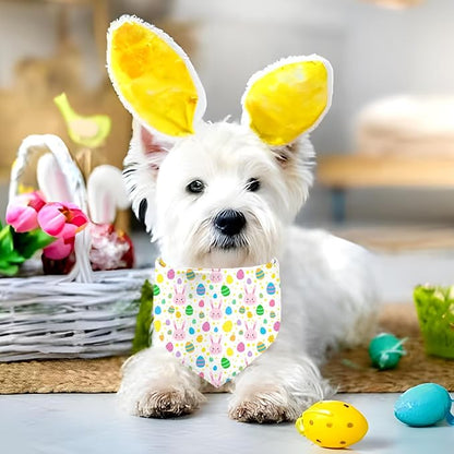 Easter Dog Bandana, 2 Pack Adjustable Holiday Party Pets Rabbit Easter Egg - Image 6