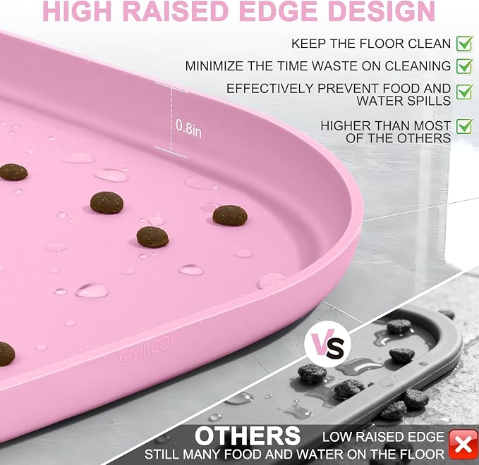 Silicone Pet Food Mat with Raised Edge - Image 4