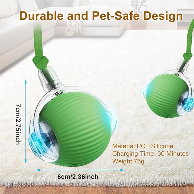 Interactive Cat Toy, 2025 New Interactive Rolling Cats Dog Toy Balls 360° Smart - Image 6