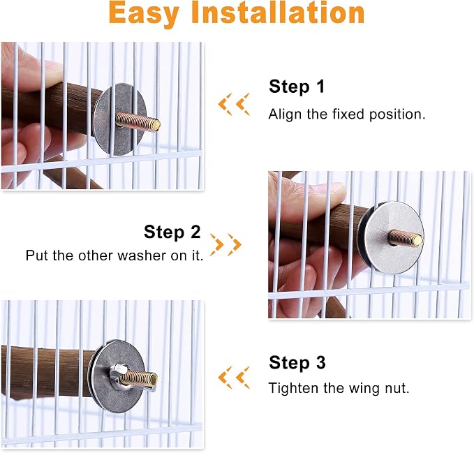 Bird Perch Stand Toy, Natural Grapevine Wood Parrot Perch Bird Cage Branch - Image 4