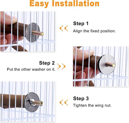 Bird Perch Stand Toy, Natural Grapevine Wood Parrot Perch Bird Cage Branch - Image 4