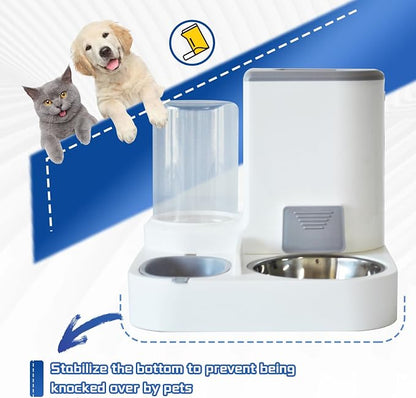 Automatic Cat Food and Water Dispenser Set 2 in 1, All-in-One Gravity Pet Feeder - Image 5