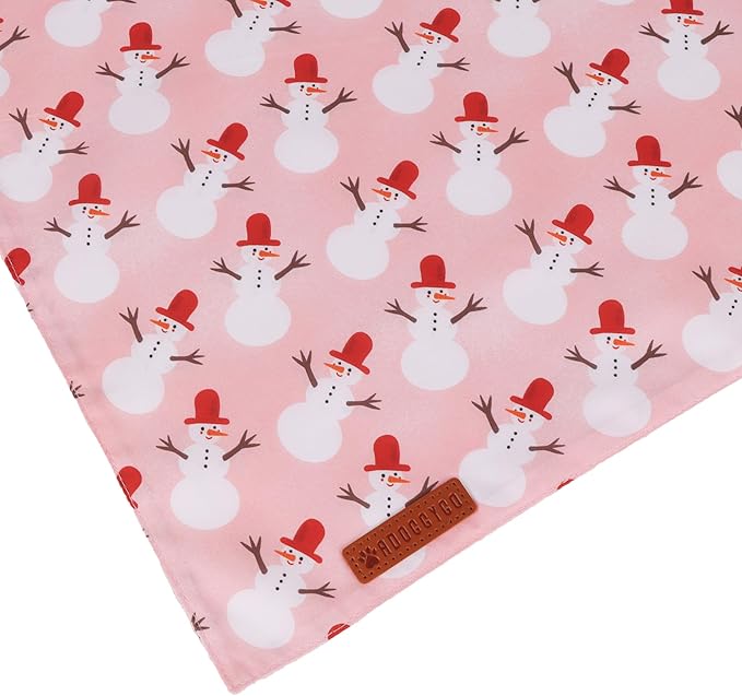 ADOGGYGO Pink Christmas Dog Bandanas 2 Pack, Reversible Santa Snowman Xmas - Image 6