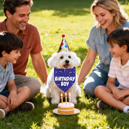 Birthday Boy Dog Bandanas 1 Pack, Pet Scarves - Image 3