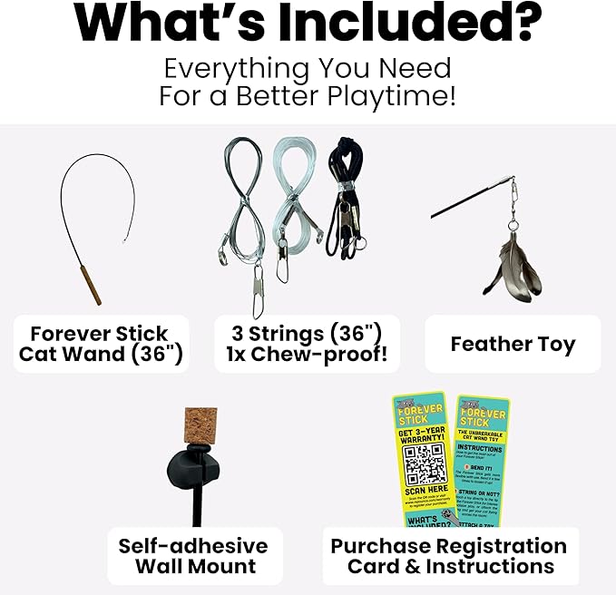 Forever Stick with Chew-Proof Metal Wire String and Transparent Fishing Line - Image 2