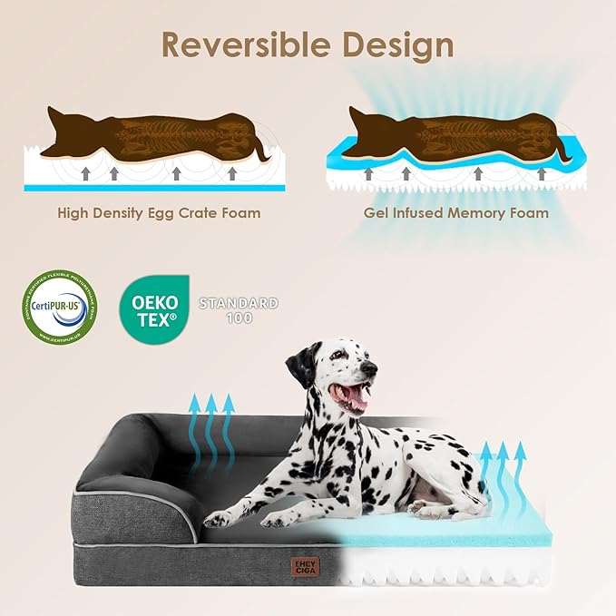 EHEYCIGA Orthopedic XL Dog Beds, Waterproof Memory Foam Dog Bed - Image 4