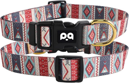 QQPETS Adjustable Soft Dog Collar: Print Flower Pink Multicolor Cute Patterns - Image 8