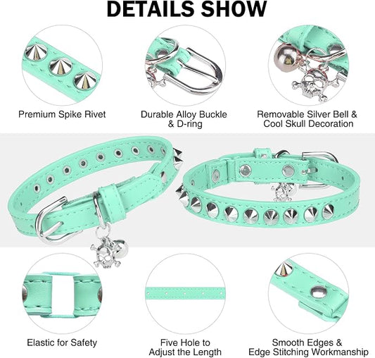 Leather Cat Collars for Boy Girl Cats - Image 2