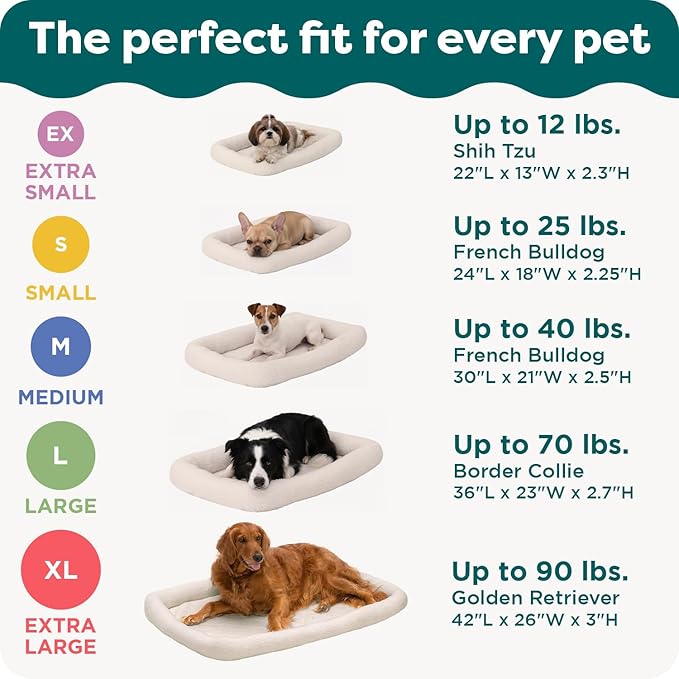 FurHaven Dog Bed for Small Dogs & Cats, Bolster Crate Pad - Image 6