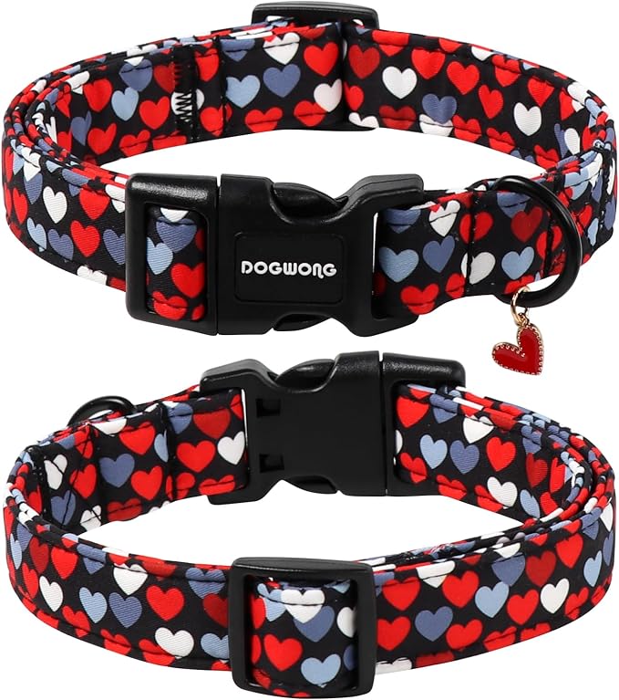 DOGWONG Red Heart Dog Collar, Cute Valentine Collar, Valentine's Day Dog Collar - Image 2