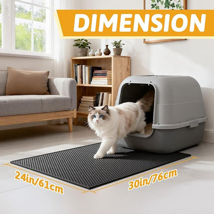 Pieviev Cat Litter Mat Double Layer Waterproof Urine Proof Trapping Mat 1 Pack) - Image 2