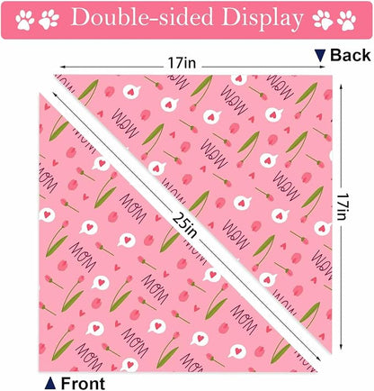 Mothers Day Dog Bandanas, 2 Pack Reversible Super Mom Pet Scarf - Image 5