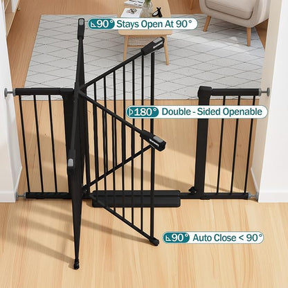 Mumeasy 29.7–48" Baby Gate for Stairs, Dog Gate for Doorways, Auto Close Child - Image 9