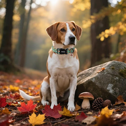DOGWONG Fall Dog Collar, Autumn Dog Collar Adjustable Soft Natural Fabric - Image 5