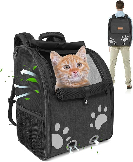 Cat Carrier Backpacks for Kitty Small Dog up to 15 lbs, Lightweight and by HOME