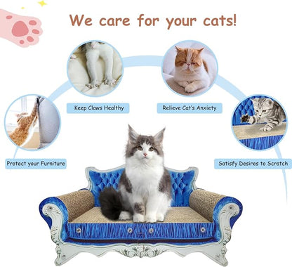 Luxury Cardboard Cat Scratcher Sofa Bed, Couch Shaped Cat Scratching Board - Image 7
