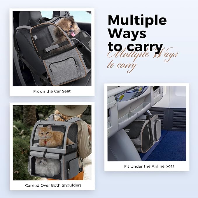 Lekebobor Double Cat Backpack Carrier - Image 4