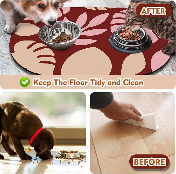 Cat Food Mat 24''x16'', Absorbent Cat Mats - Image 5